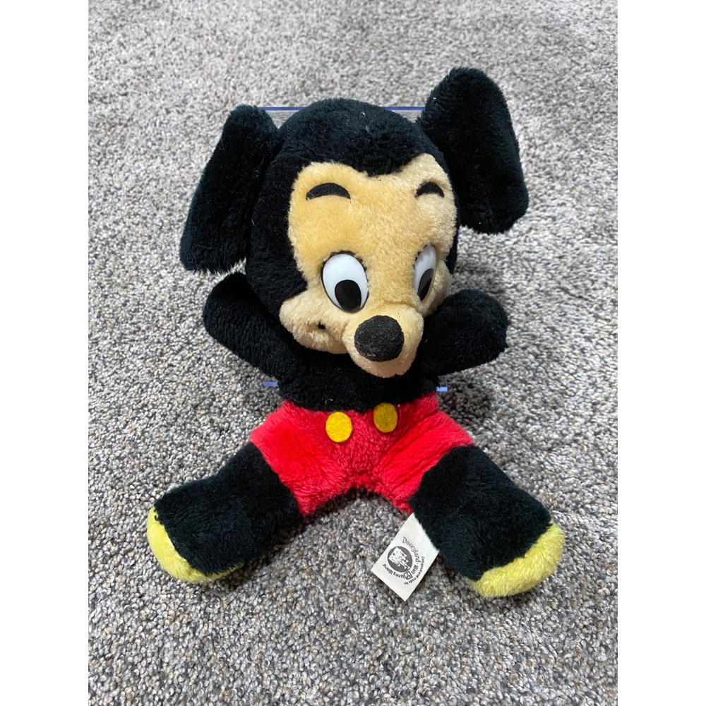 Disney Plush Toy Unisex Small Black Excellent Vintage Mickey Mouse Disneyland